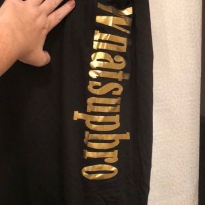 “Whatsupbro” cuffed joggers